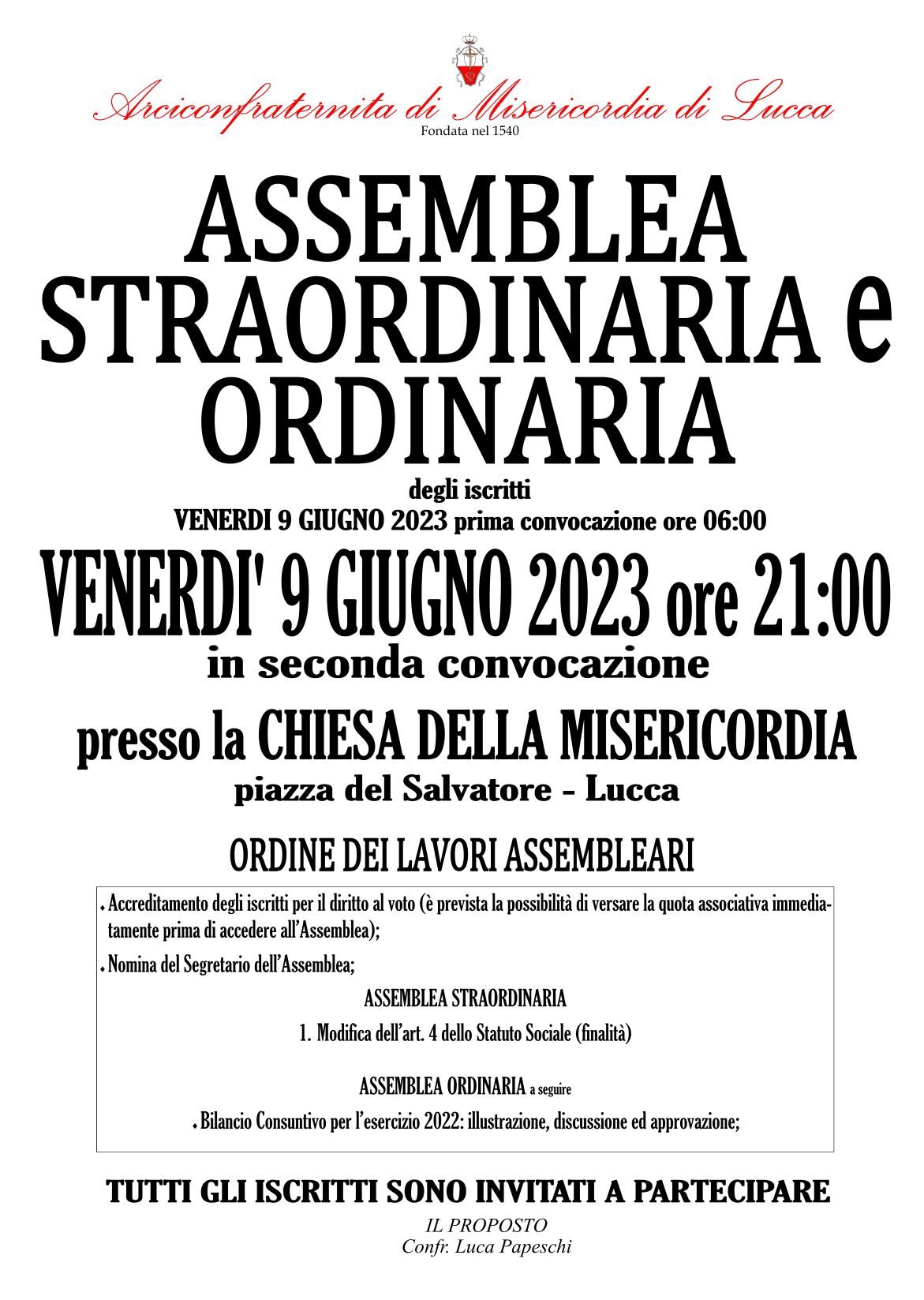 Assemblea Straordinaria E Ordinaria Degli Iscritti Giugno